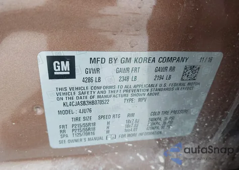 2017 Buick Encore Preferred z USA, uszkodzony, nr VIN KL4CJASB3HB070522